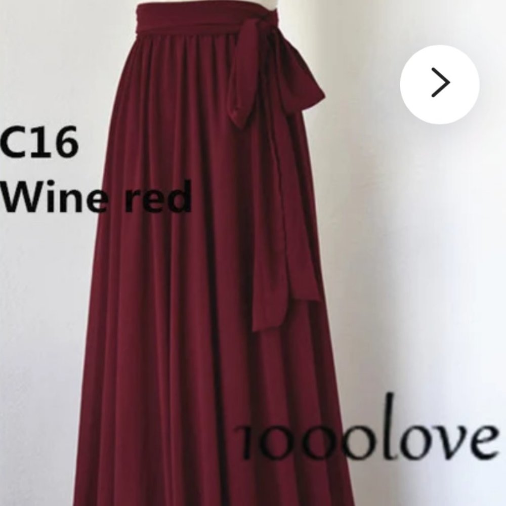 Split Chiffon Maxi Skirt